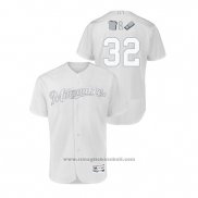 Maglia Baseball Uomo Milwaukee Brewers Jeremy Jeffress 2019 Players Weekend Autentico Bianco