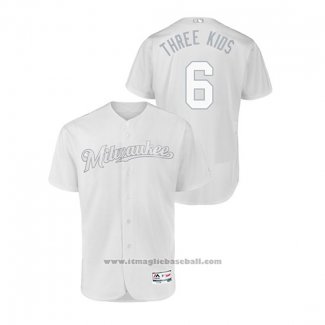 Maglia Baseball Uomo Milwaukee Brewers Lorenzo Cain 2019 Players Weekend Autentico Bianco