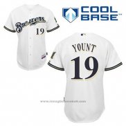 Maglia Baseball Uomo Milwaukee Brewers Robin Yount 19 Bianco Home Cool Base