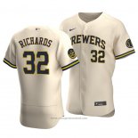 Maglia Baseball Uomo Milwaukee Brewers Trevor Richards Autentico Alternato Crema