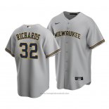 Maglia Baseball Uomo Milwaukee Brewers Trevor Richards Replica Grigio