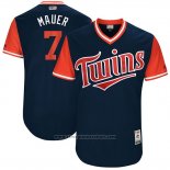 Maglia Baseball Uomo Minnesota Twins 2017 Little League World Series Joe Mauer Blu
