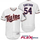 Maglia Baseball Uomo Minnesota Twins 2017 Postseason Ervin Santana Bianco Flex Base