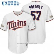 Maglia Baseball Uomo Minnesota Twins 2017 Postseason Ryan Pressly Bianco Cool Base