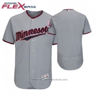 Maglia Baseball Uomo Minnesota Twins Grigio 2018 Festa della mamma Flex Base