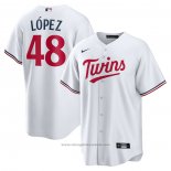 Maglia Baseball Uomo Minnesota Twins Jorge Lopez Home Replica Bianco