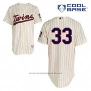 Maglia Baseball Uomo Minnesota Twins Justin Morneau 33 Crema Alternato Cool Base