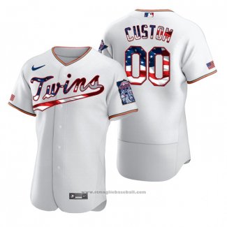 Maglia Baseball Uomo Minnesota Twins Personalizzate 2020 Stars & Stripes 4th Of July Bianco