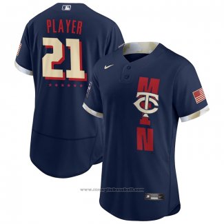 Maglia Baseball Uomo Minnesota Twins Personalizzate 2021 All Star Autentico Blu