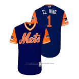 Maglia Baseball Uomo New York Mets Amed Rosario 2018 LLWS Players Weekend El Nino Blu