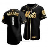 Maglia Baseball Uomo New York Mets Amed Rosario Golden Edition Autentico Nero