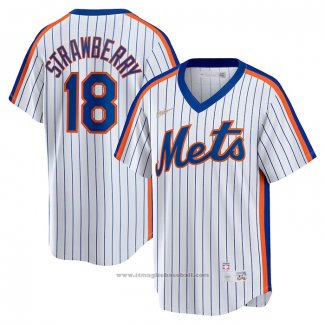 Maglia Baseball Uomo New York Mets Darryl Strawberry Primera Cooperstown Collection Bianco