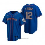 Maglia Baseball Uomo New York Mets Francisco Lindor Replica Blu