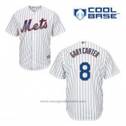 Maglia Baseball Uomo New York Mets Gary Carter 8 Bianco Home Cool Base