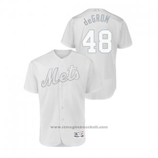 Maglia Baseball Uomo New York Mets Jacob Degrom 2019 Players Weekend Autentico Bianco