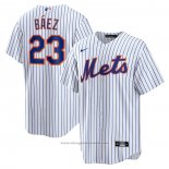 Maglia Baseball Uomo New York Mets Javier Baez Primera Official Replica Bianco