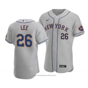 Maglia Baseball Uomo New York Mets Khalil Lee Autentico Road Grigio