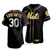 Maglia Baseball Uomo New York Mets Michael Conforto Golden Edition Autentico Nero