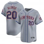 Maglia Baseball Uomo New York Mets Pete Alonso Away Limited Grigio