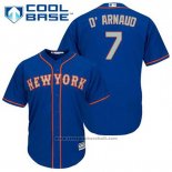 Maglia Baseball Uomo New York Mets Travis D'arnaud 7 Blu Alternato Cool Base