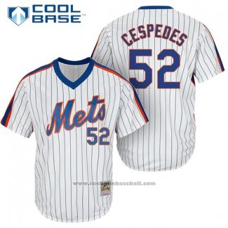 Maglia Baseball Uomo New York Mets Yoenis Cespedes Bianco Cooperstown Cool Base