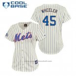 Maglia Baseball Uomo New York Mets Zack Wheeler 45 Crema Cool Base