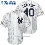 Maglia Baseball Uomo New York Yankees 2017 Postseason Luis Severino Bianco Cool Base