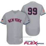 Maglia Baseball Uomo New York Yankees 2017 Stelle e Strisce Aaron Judge Grigio Flex Base