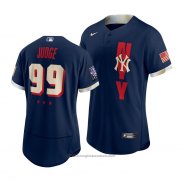 Maglia Baseball Uomo New York Yankees Aaron Judge 2021 All Star Autentico Blu