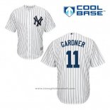 Maglia Baseball Uomo New York Yankees Brett Gardner 11 Bianco Home Cool Base