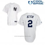 Maglia Baseball Uomo New York Yankees Derek Jeter 2 Bianco Cool Base