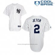 Maglia Baseball Uomo New York Yankees Derek Jeter 2 Bianco Cool Base
