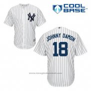 Maglia Baseball Uomo New York Yankees Johnny Damon 18 Bianco Home Cool Base