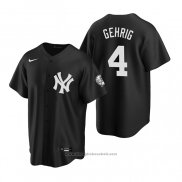 Maglia Baseball Uomo New York Yankees Lou Gehrig Replica Nero