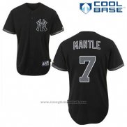 Maglia Baseball Uomo New York Yankees Mickey Mantle 7 Nero Fashion Cool Base