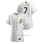 Maglia Baseball Uomo New York Yankees Mickey Mantle Golden Edition Autentico Bianco