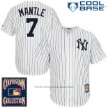 Maglia Baseball Uomo New York Yankees New York Mickey Mantle 7 Bianco Cool Base Cooperstown