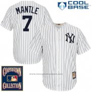 Maglia Baseball Uomo New York Yankees New York Mickey Mantle 7 Bianco Cool Base Cooperstown