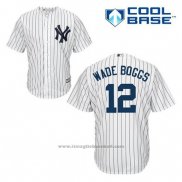 Maglia Baseball Uomo New York Yankees Wade Boggs 12 Bianco Home Cool Base