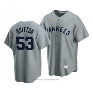 Maglia Baseball Uomo New York Yankees Zack Britton Cooperstown Collection Road Grigio