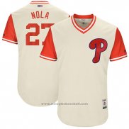 Maglia Baseball Uomo Philadelphia Phillies 2017 Little League World Series Aaron Nola Tan