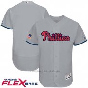 Maglia Baseball Uomo Philadelphia Phillies 2017 Stelle e Strisce Grigio Flex Base