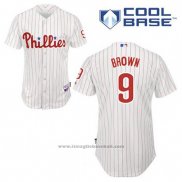 Maglia Baseball Uomo Philadelphia Phillies Domonic Brown 9 Bianco Home Cool Base