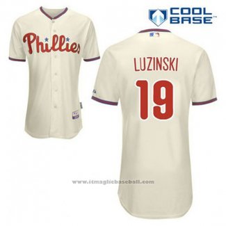 Maglia Baseball Uomo Philadelphia Phillies Greg Luzinski 19 Crema Alternato Cool Base