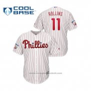 Maglia Baseball Uomo Philadelphia Phillies Jimmy Rollins Cool Base Home Retirement Bianco