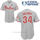 Maglia Baseball Uomo Philadelphia Phillies Roy Halladay Grigio Cool Base Giocatore