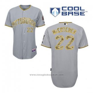 Maglia Baseball Uomo Pittsburgh Pirates Andrew Mccutchen 22 Grigio Usmc Cool Base