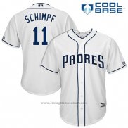 Maglia Baseball Uomo San Diego Padres 11 Ryan Schimpf Bianco 2017 Cool Base