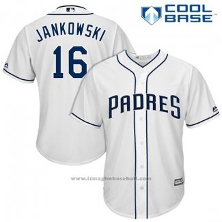 Maglia Baseball Uomo San Diego Padres 16 Travis Jankowski Bianco 2017 Cool Base