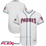 Maglia Baseball Uomo San Diego Padres 2017 Stelle e Strisce Bianco Flex Base